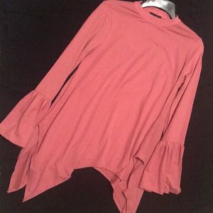 Bell Sleeved Rose Pink Shirt